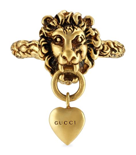 gucci lion ring dupe|gucci heart and cross ring.